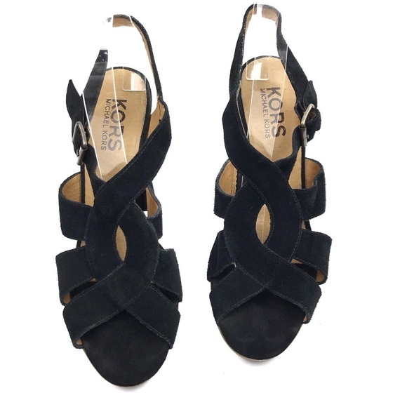 KORS MICHAEL KORS Strappy Suede Sandal Heels 10 - Picture 3 of 9